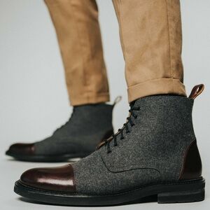 Taft The Jack Boots In Grey/Oxblood